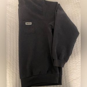 White fox oversized textured crewneck